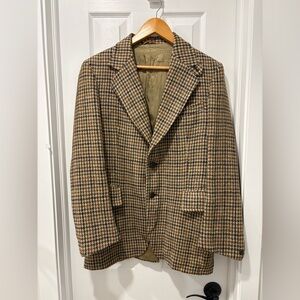 Vintage men’s Harris tweed Houndstooth Wool Blazer - Brown Multi size 40